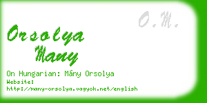 orsolya many business card