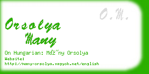 orsolya many business card